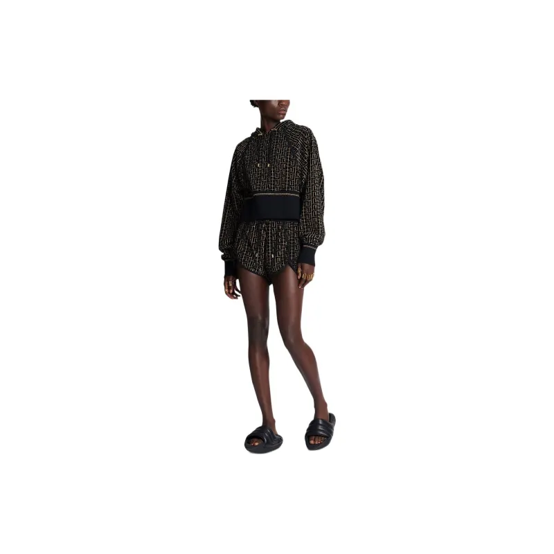 BALMAIN Monogram Cotton blend Hoodie-1