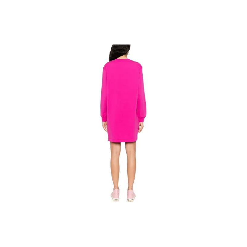 MOSCHINO Teddy Bear Embellished Crewneck Sweatshirt Dress-1
