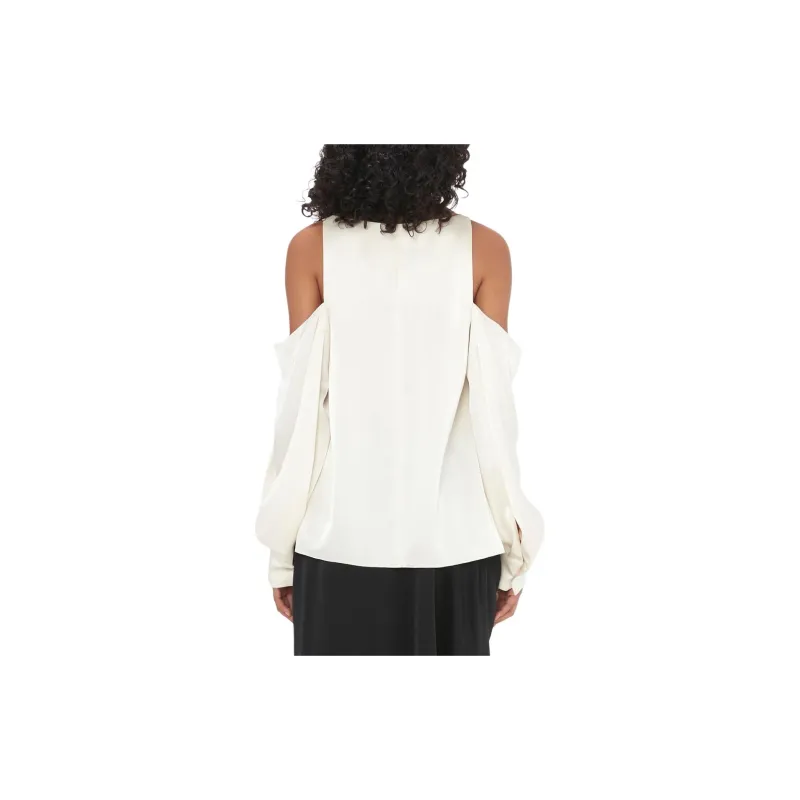 JW Anderson Twisted Cold Shoulder Pleated Blouse-2