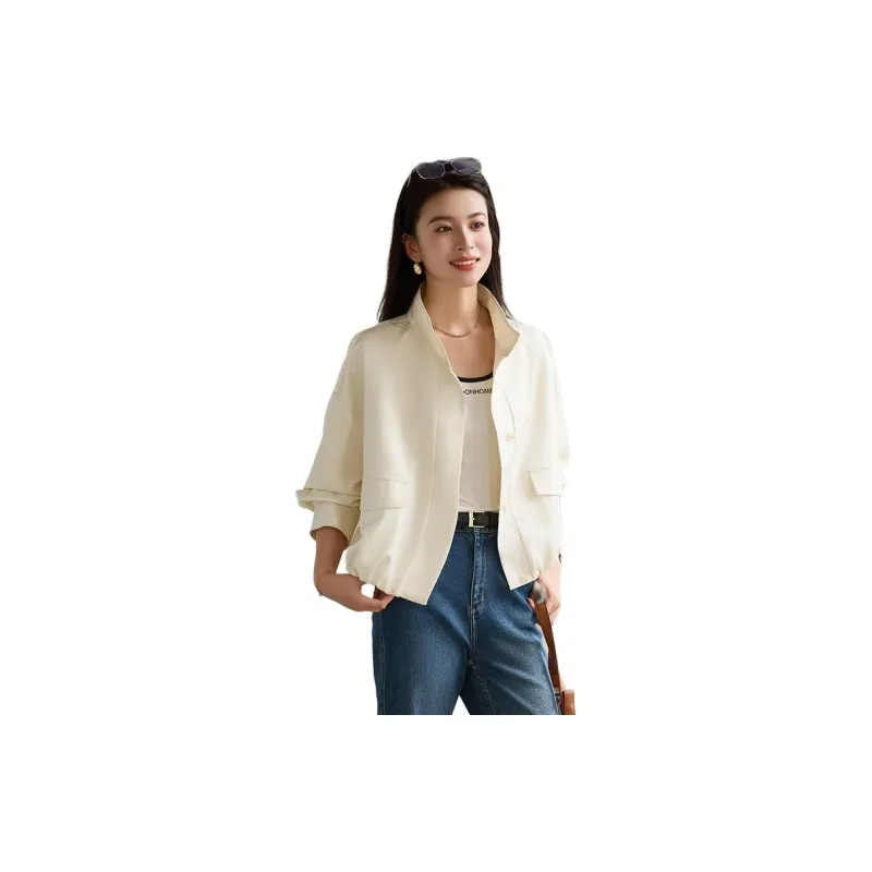 Yi Mengyuan Cropped Trench Coat Women's-3