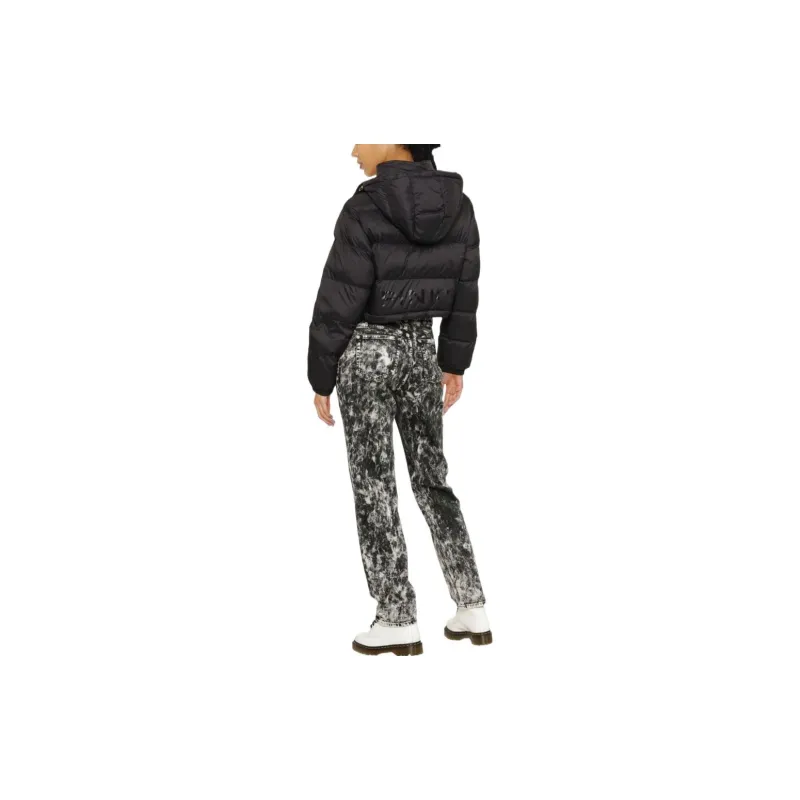 PINKO Cropped Hooded Puffer Jacket-2