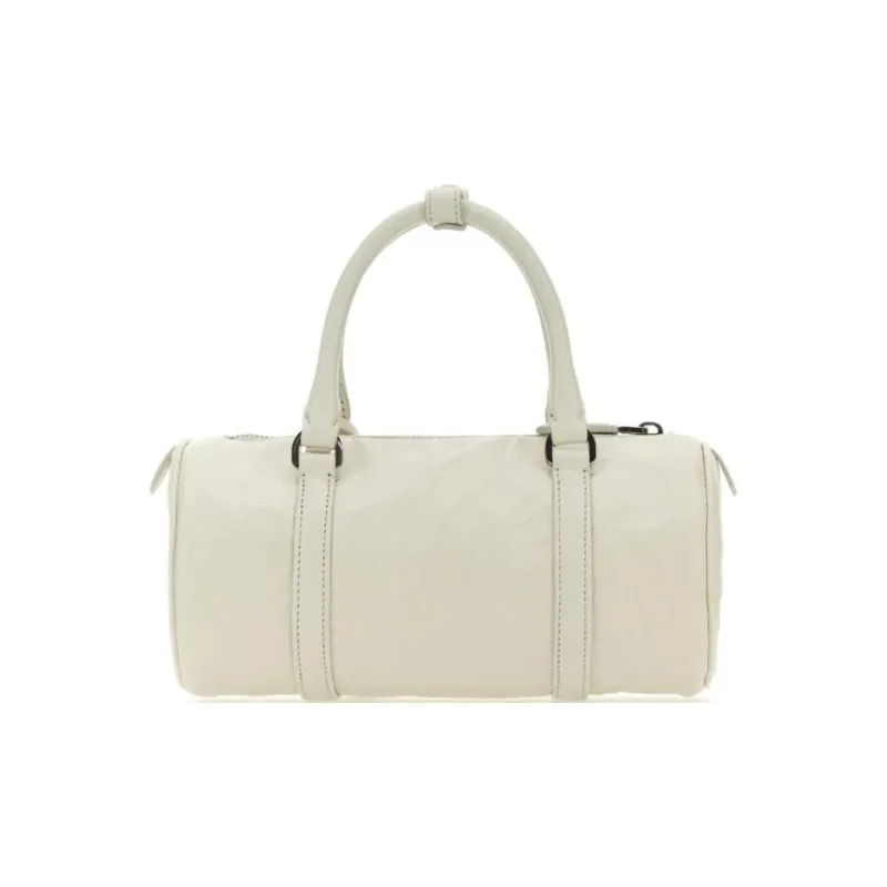 PRADA Leather Cylinder Bag Handbag Trumpets Women's White-2