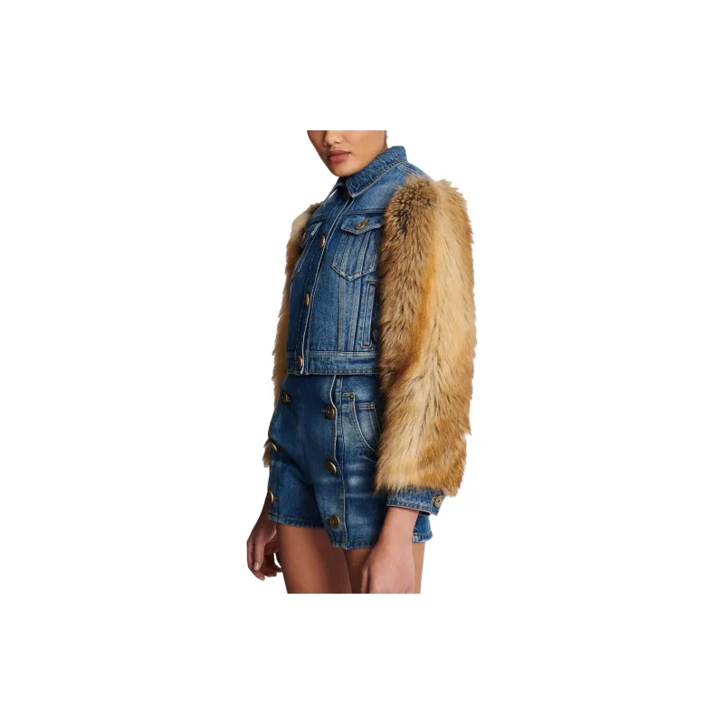BALMAIN Jackets Women's Blue-5