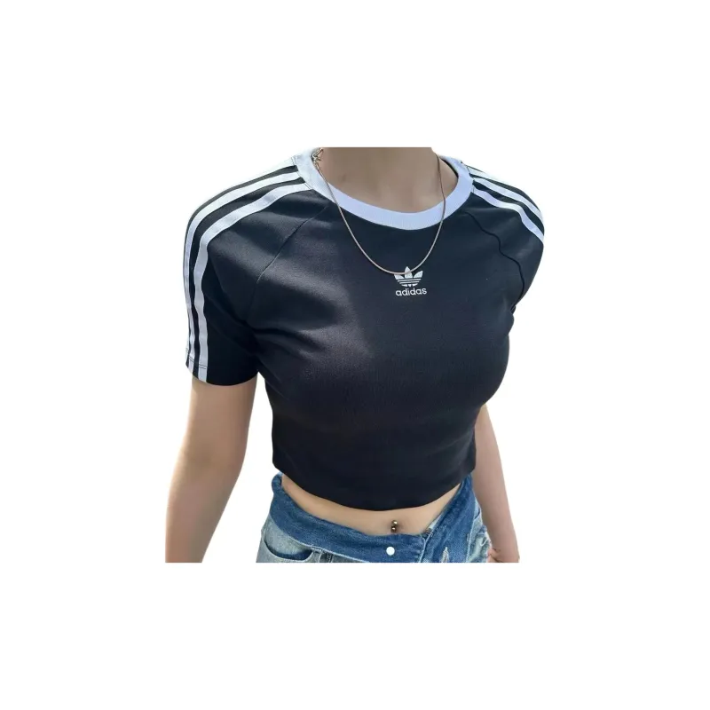 Adidas Originals Adicolor Raglan Sleeve T Shirt Women's Black-2