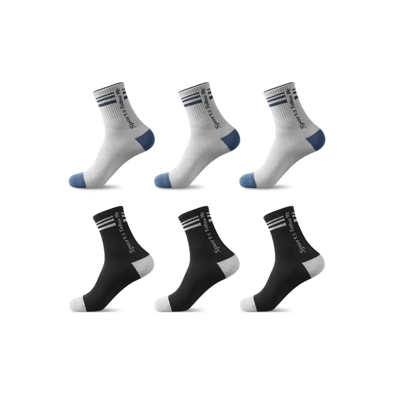 H YXIANG Mid Calf Socks Men's 6 Pack-10