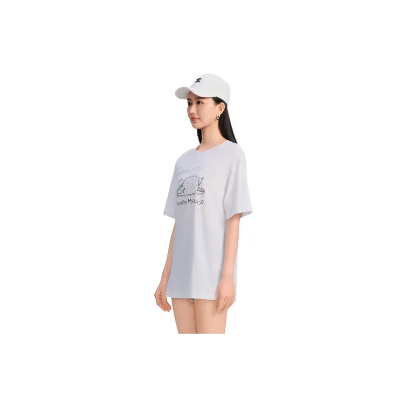 Blood Glitter Drop Shoulder Sleeve T-Shirt Women's White-2