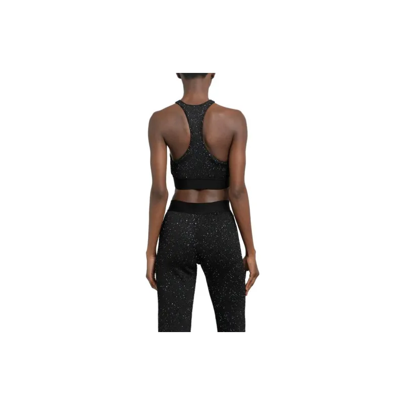 PALM ANGELS Soiree Knit Logo Top Black-3