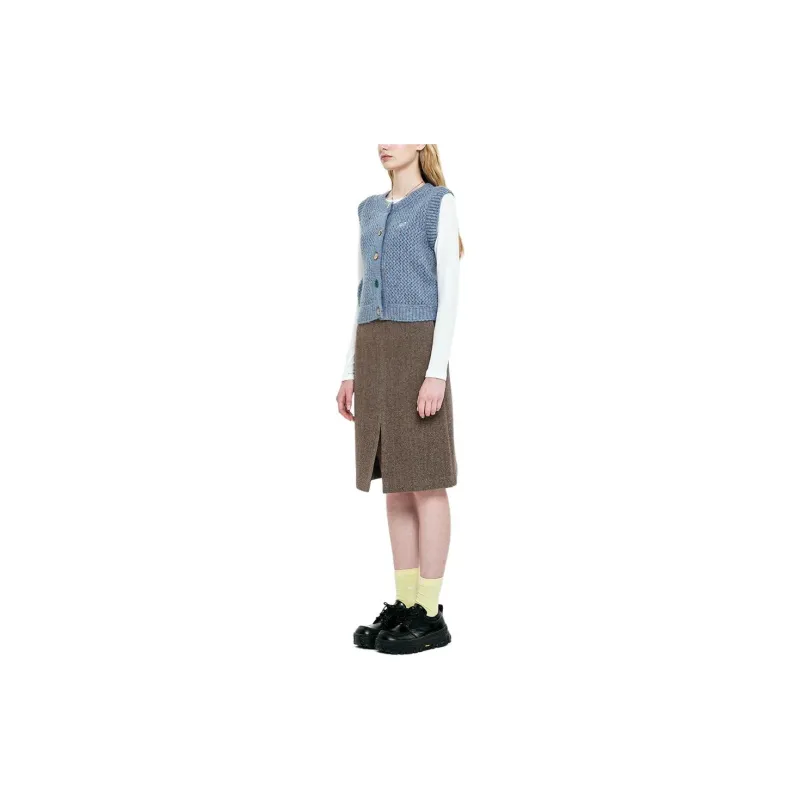 Kirsh FW23 Casual Long Skirt Women's Brown-3