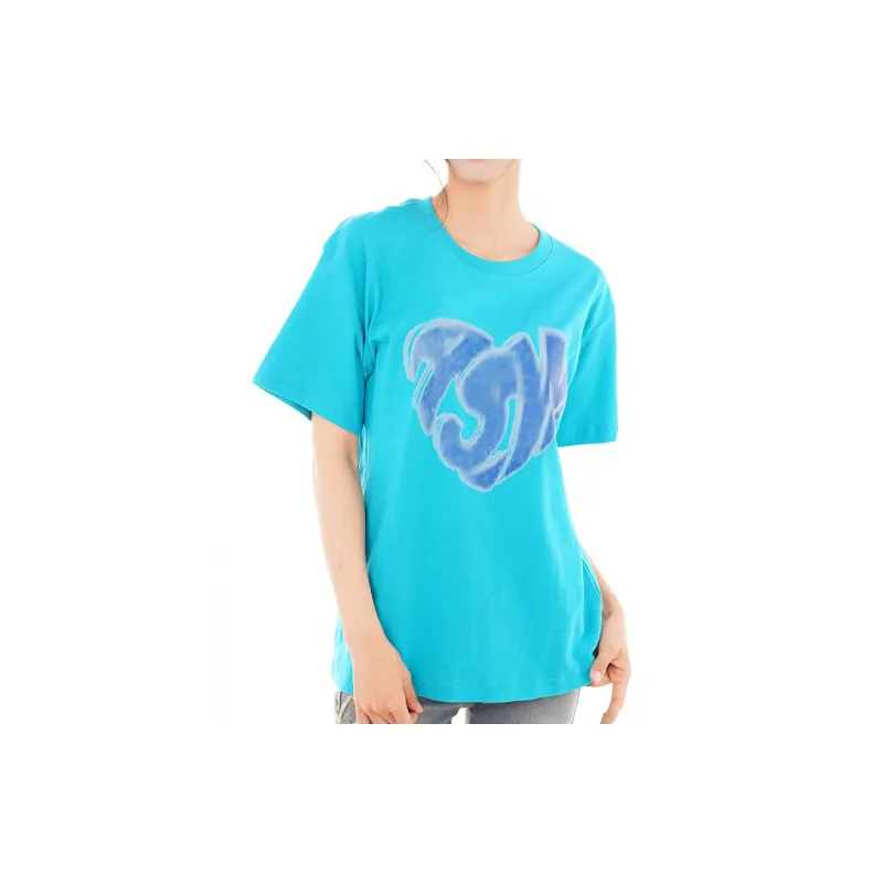 ASW ONLINE Drop Shoulder Sleeve T-Shirt Women's Peacock Blue-4