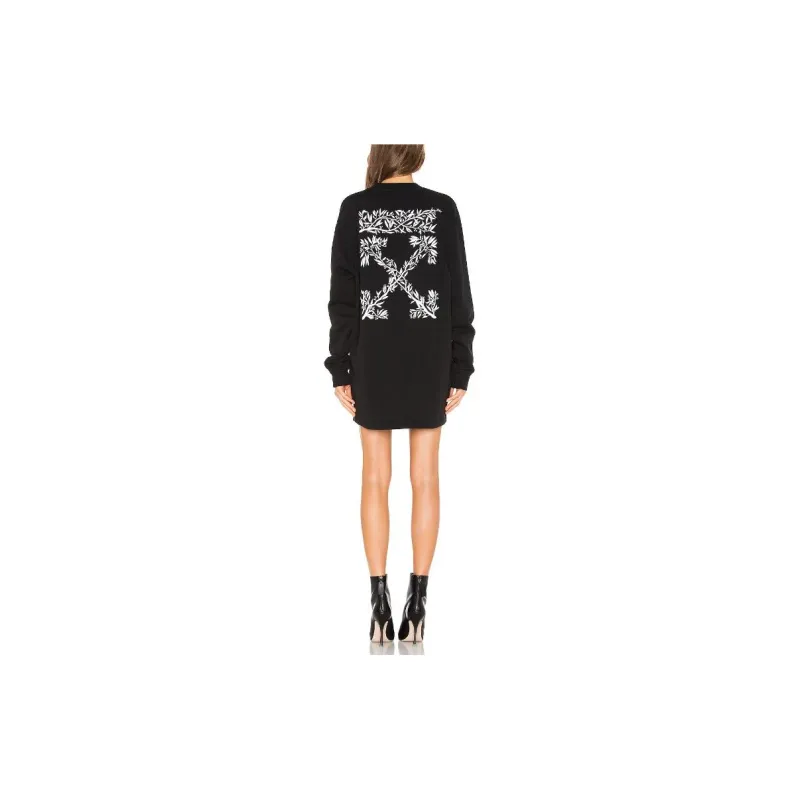 OFF WHITE Long Sleeved Dresses Women's Regular Fit Black-2