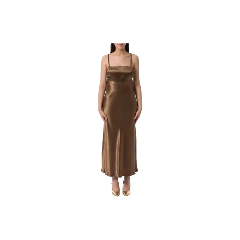 'S MAX MARA Slip Dress Women's Brown-2