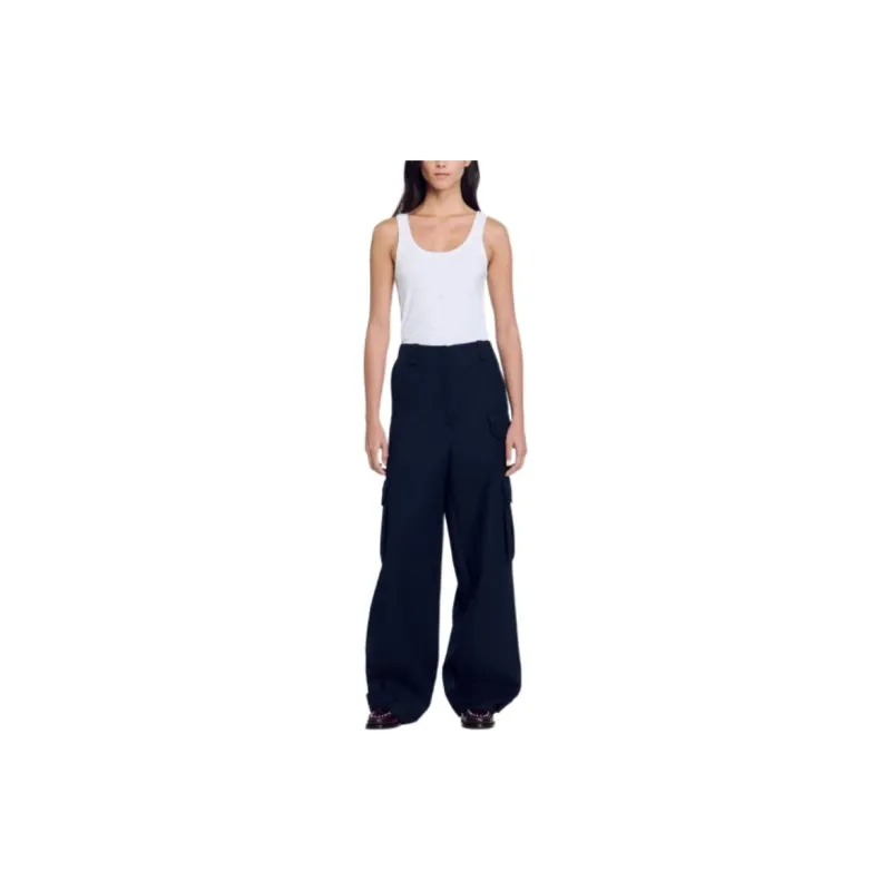 Sandro Tweed Cargo Trousers-1