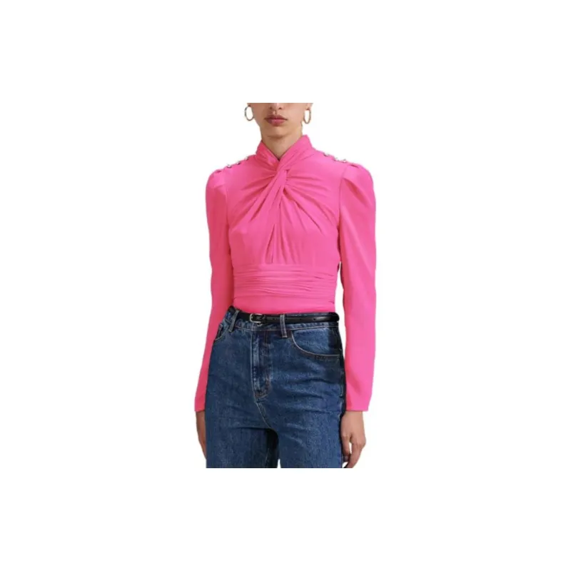 Self portrait Twist detail Long sleeve Blouse-2