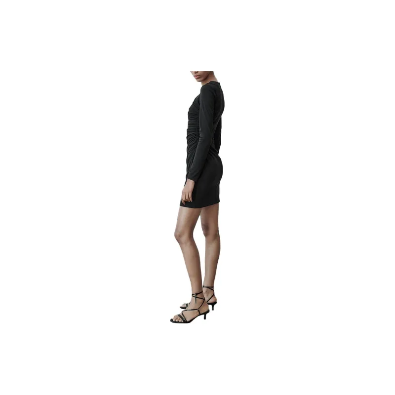 ZARA Long Sleeved Dress Women's Black-4