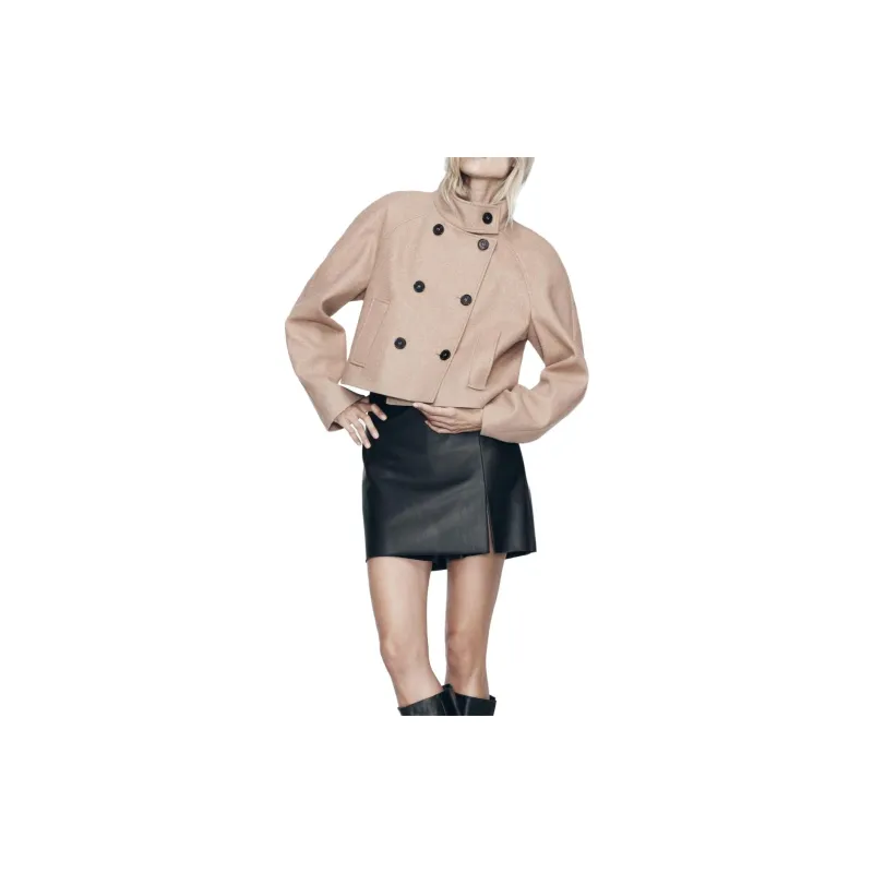 ZARA Cropped Coats Women's Tan-2
