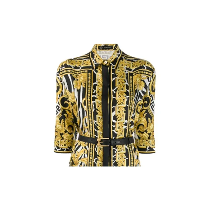 VERSACE Long-Sleeved Dresses Women's Yellow-4