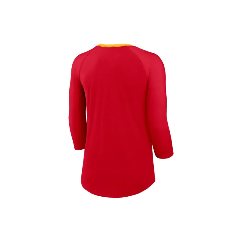 Nike Kansas City Chiefs Women's Nike Nfl 3/4 Sleeve T Shirt-1