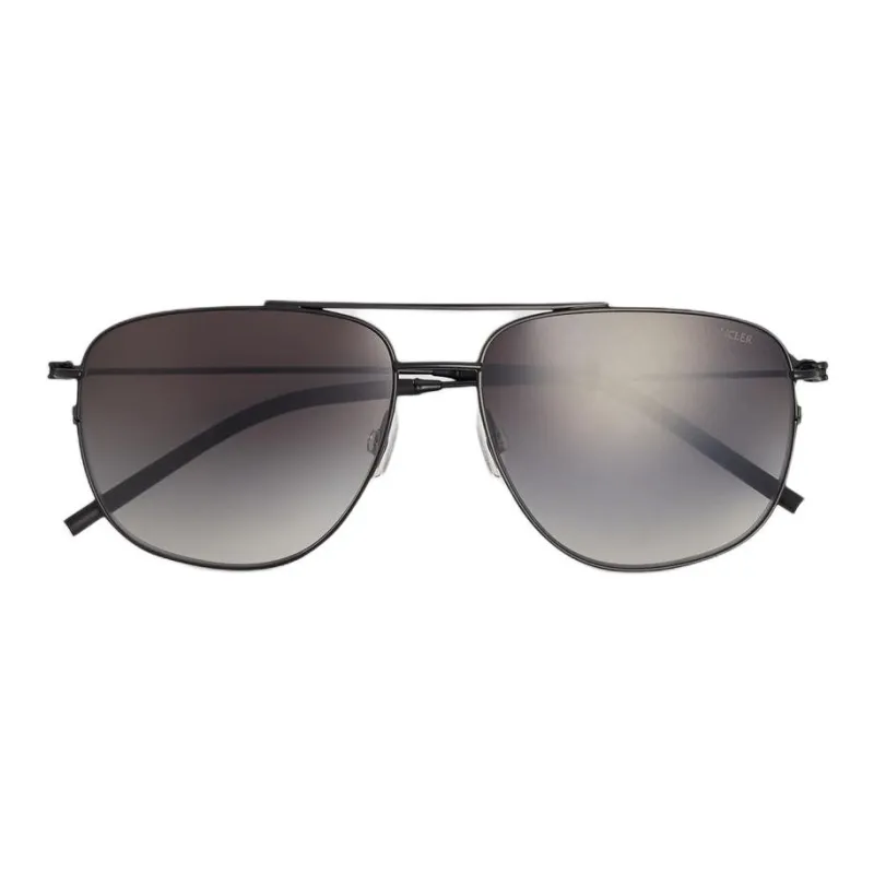 Moncler Steel Injection Molded Aviator Sunglasses Men's Black-0