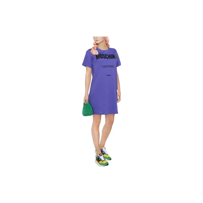 MOSCHINO Logo print T shirt Dress-1