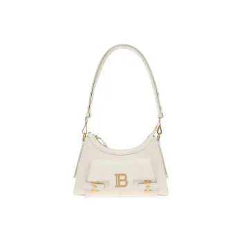 BALMAIN Leather Handbag Shoulder Bag Women's Light Brown