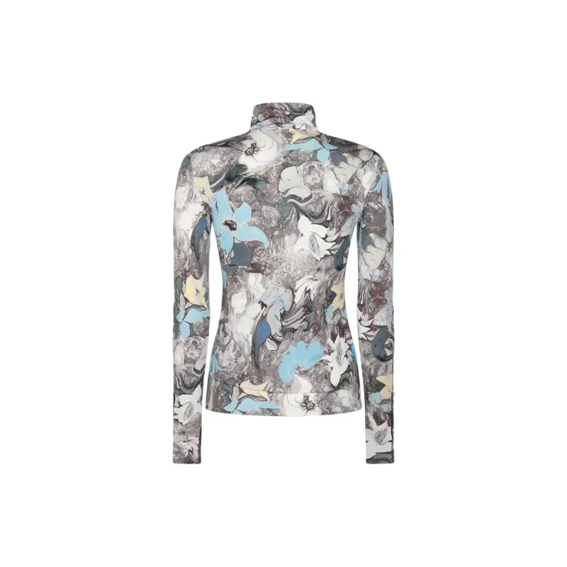 TORY BURCH Floral Printed Turtleneck Top-1
