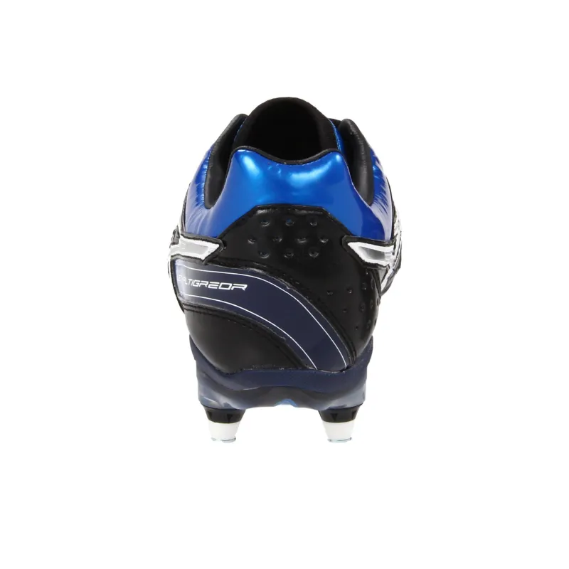 Asics Lethal Tigreor SG Metal Long Studs Cushioning Wear Resistant Soccer Shoes Men's Blue Black-4
