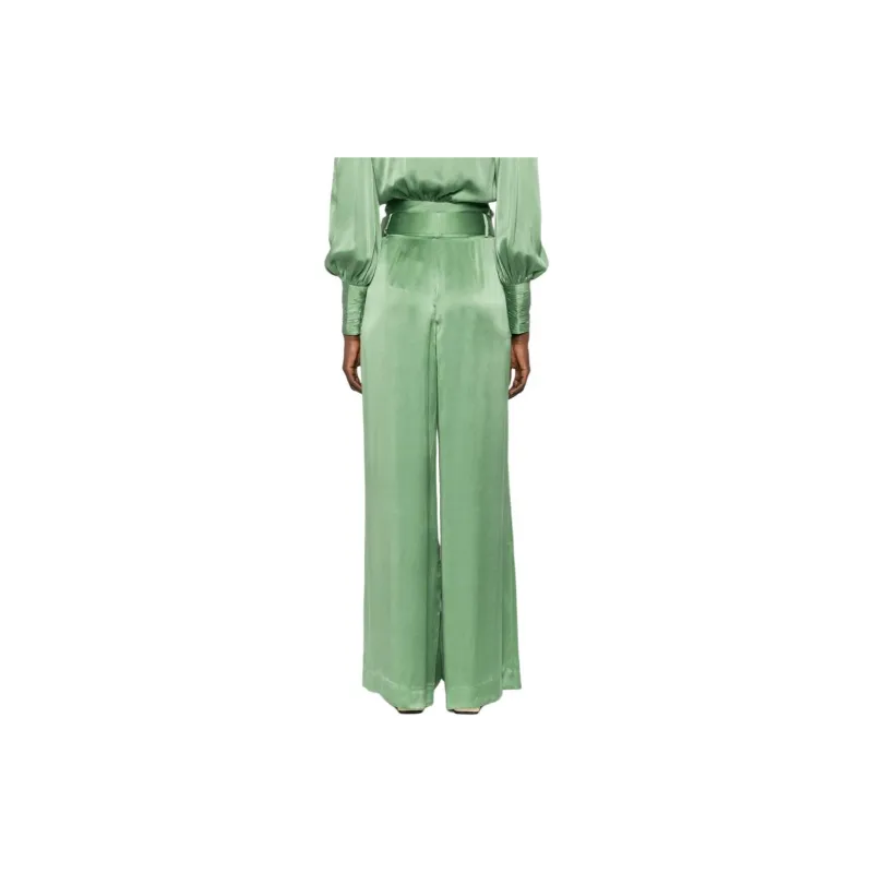 Zimmermann Silk Pleated Straight Trousers-2