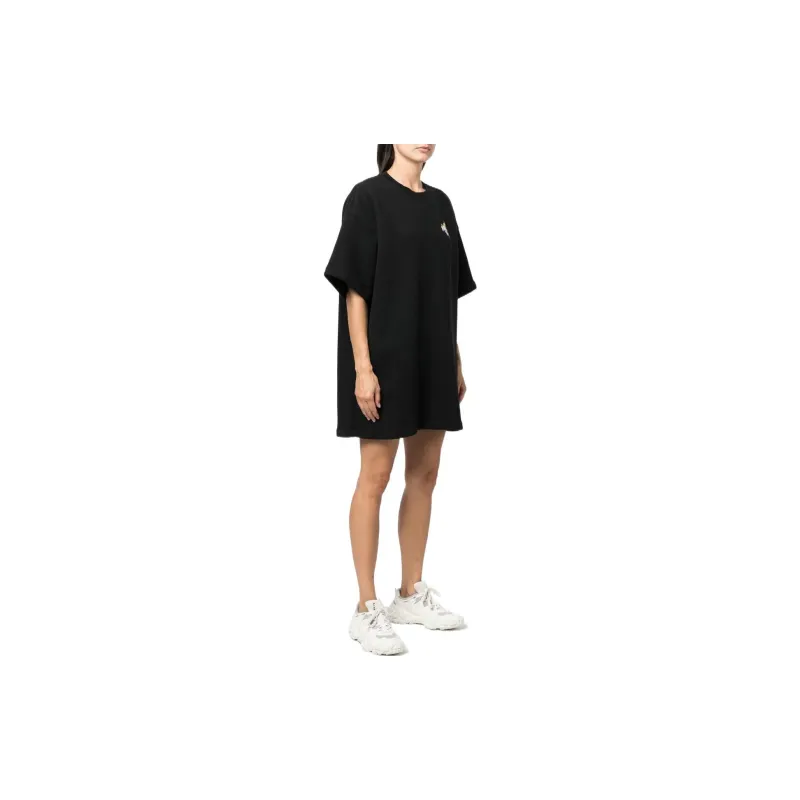 OFF WHITE Flower Arrow Snap Tee Dress Black/Multi-3