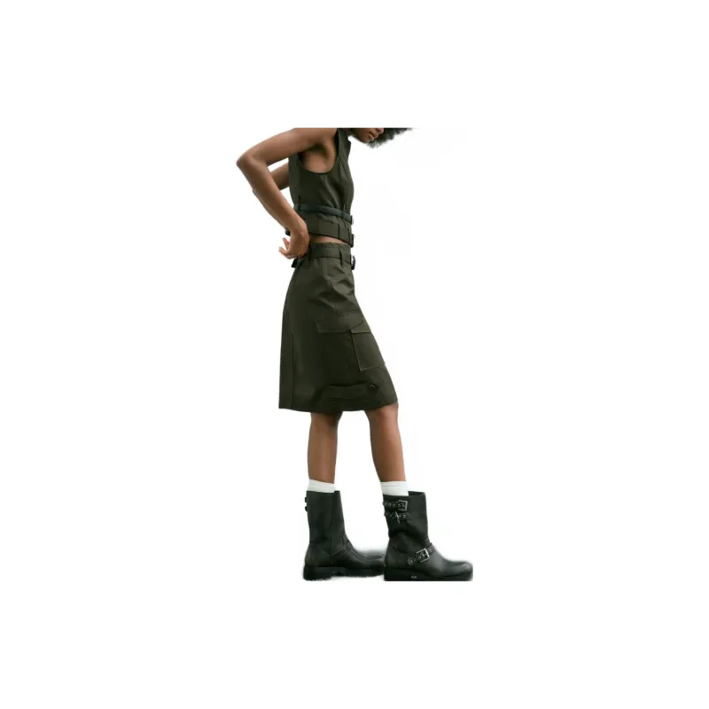 ZARA Cargo Short Skirts Women's Medium Khaki-3
