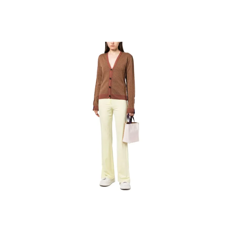 MARNI Graphic Printed V Neck Buttoned Cardigan-1