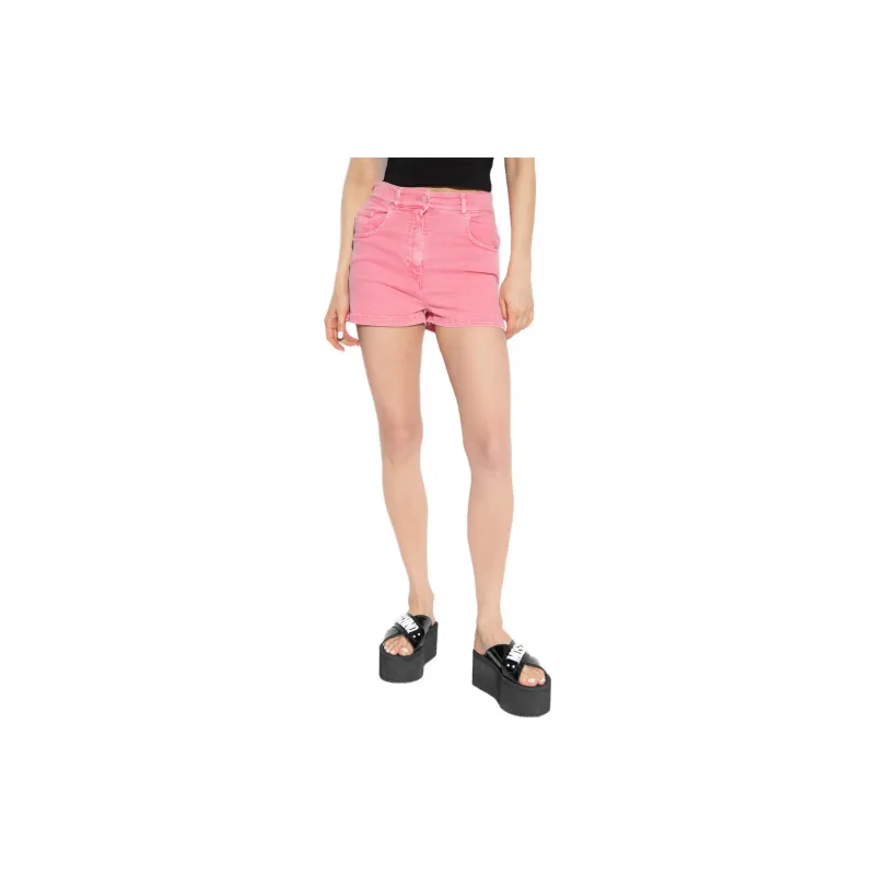 MOSCHINO Denim Shorts Women's Pink-2