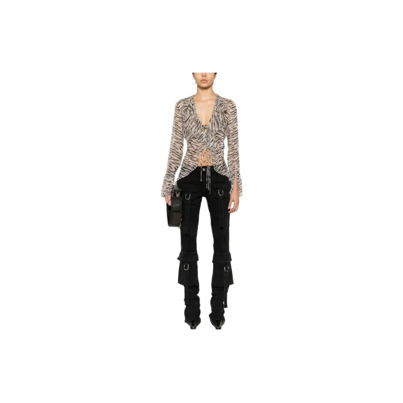 Patrizia Pepe Zebra-print Sheer Blouse-1
