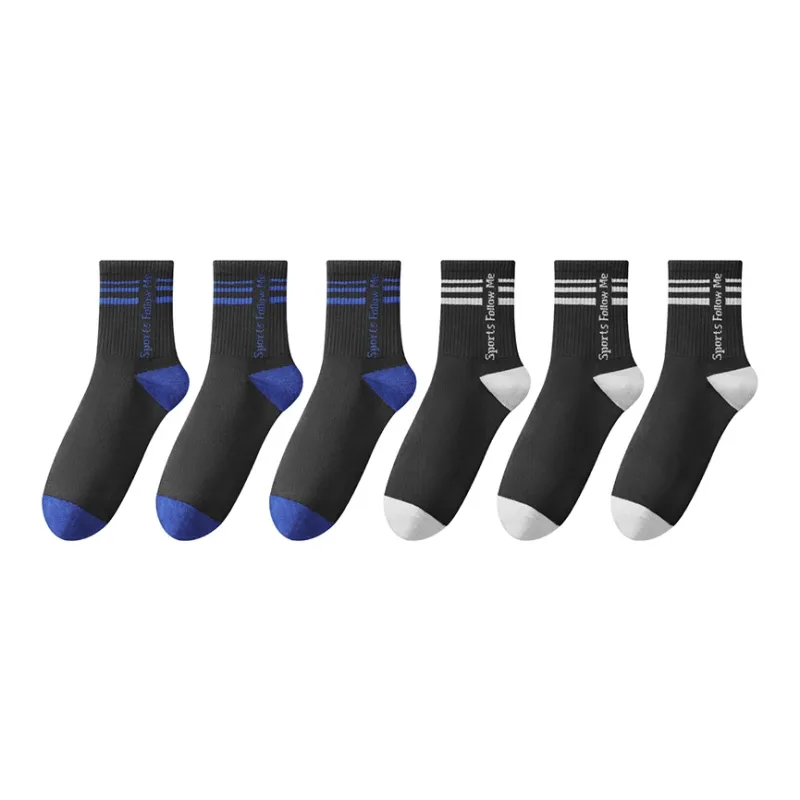 H YXIANG Mid Calf Socks Men's 6 Pack-9