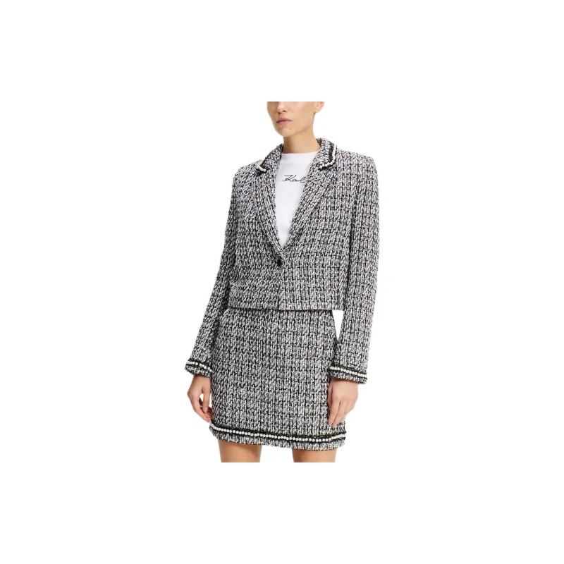 KARL LAGERFELD / Karl Lagerfeld Jeans Embellished Tweed Jacket-1