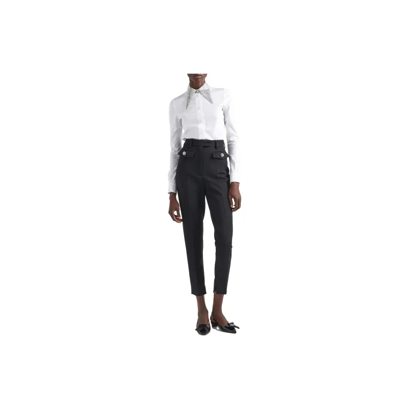 PRADA Rhinestone embellished Cotton Shirt-1
