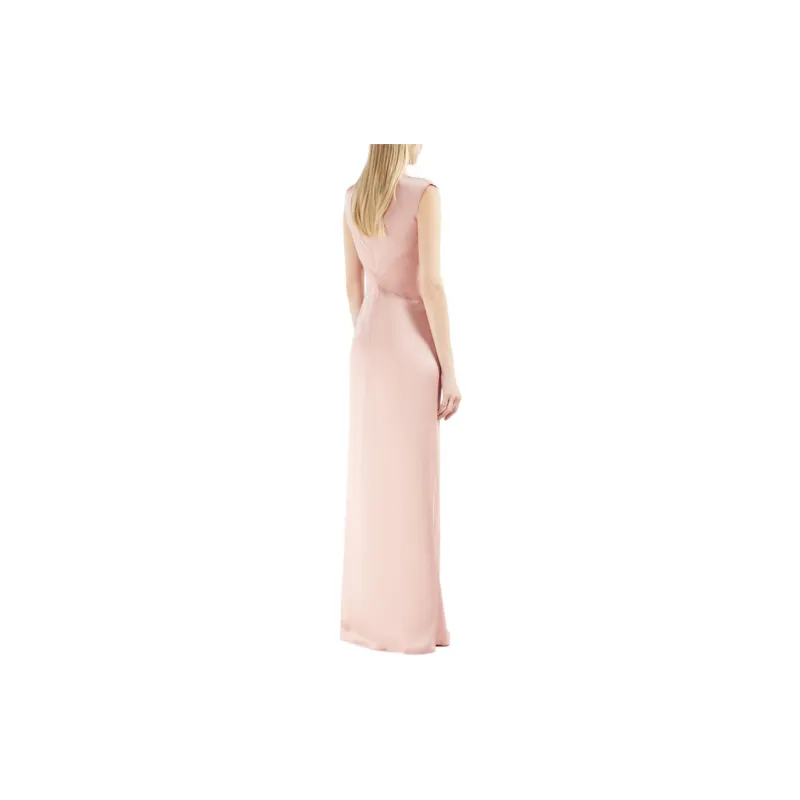 MaxMara Envers Satin Draped Dress Sleeveless Dress Women's Pink-3
