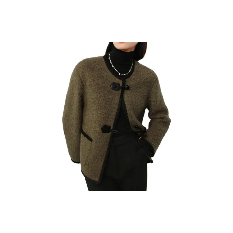 JZ. ANNAKRO Coats Women's Army Green-1