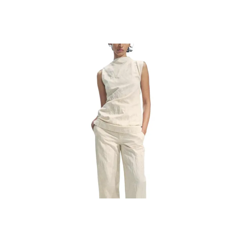 ZARA ZW Series Sleeveless Dress Women's Raw White-2