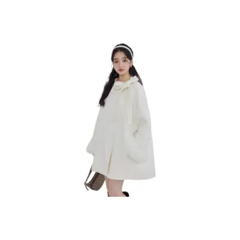 DEAR DEER PUFF Coats Women's White