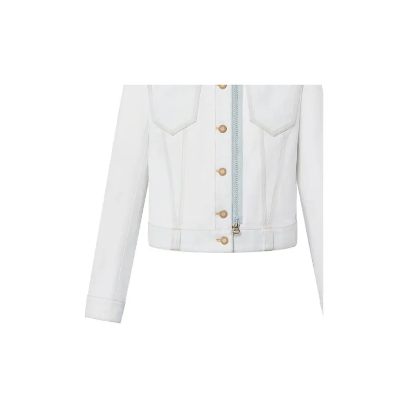 LOUIS VUITTON Bleached Denim Zipper Jacket-4