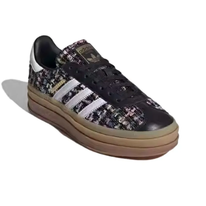 Adidas Originals GAZELLE Anti Slip Wear Resistant Low Top Skateboard Shoes Unisex Black White-3