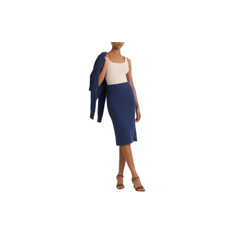 Polo Ralph Lauren SS24 Casual Long Skirt Women's Dark Indigo-4