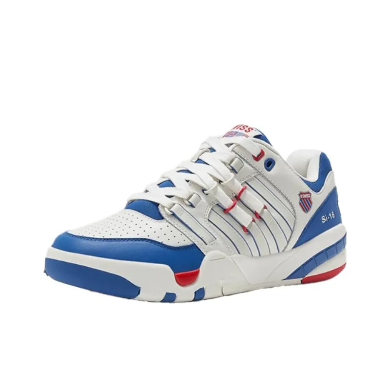 KSWISS Anti-Slip Wear-Resistant Low-Top Skateboard Shoes Men's White Blue-0