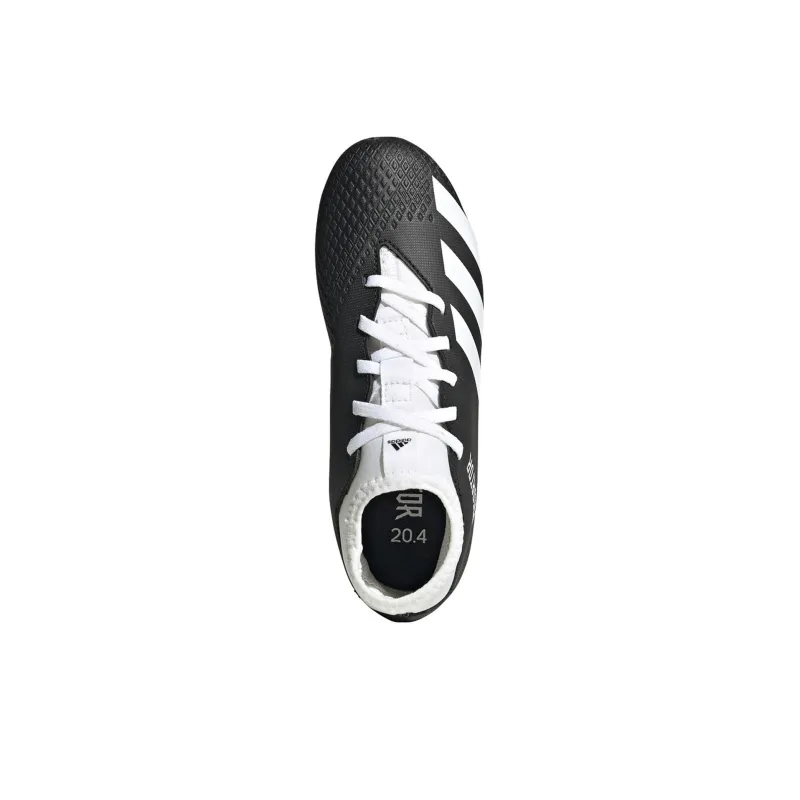 Adidas Predator 20.4 Cushioning Wear-Resistant Low-Top Kids' Soccer Shoes Black White Kids'-3