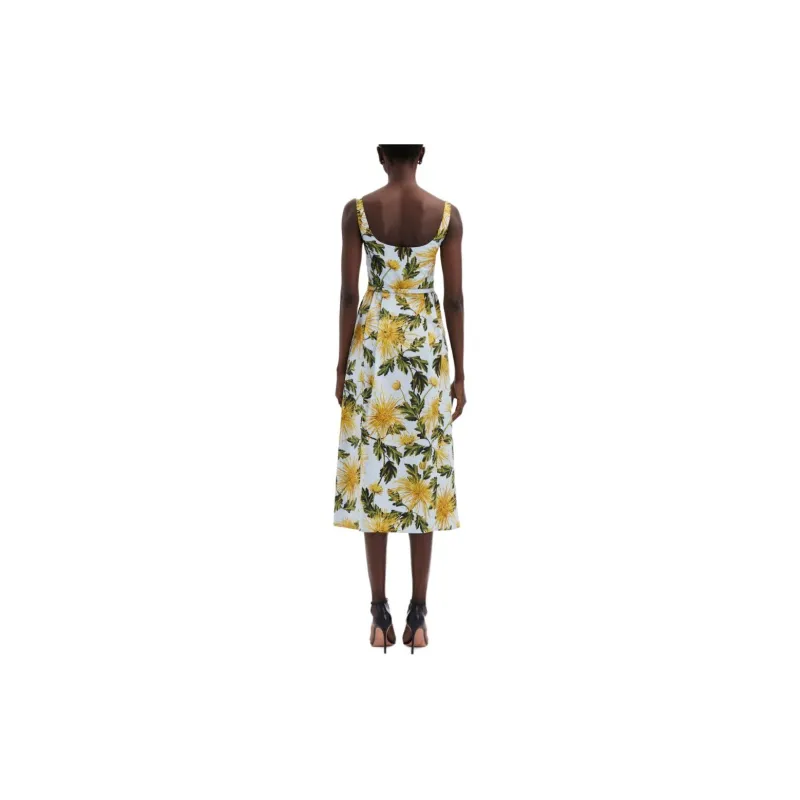 Oscar De La Renta Chrysanthemum Cotton Poplin Tank Dress-2
