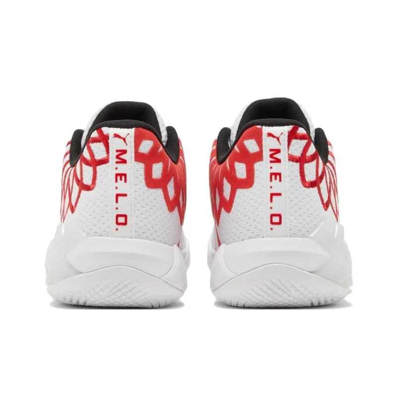 Puma LaMelo Ball MB.01 Lo Team Color White High Risk Red GS-3