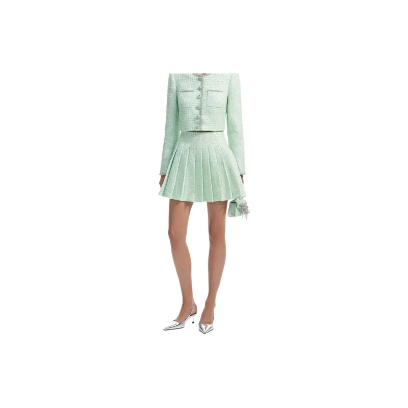 Self portrait High Waist Pleated Mini Skirt-2