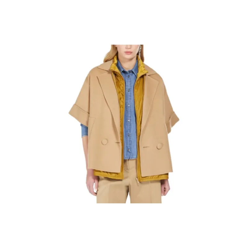 MaxMara Navarra Collection Short Wool Coat Women's Beige-2