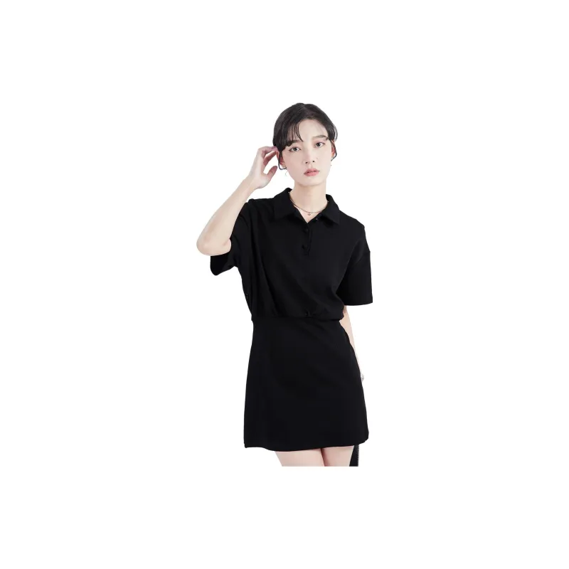Gui'er Short-Sleeved Dresses Women's Black-3
