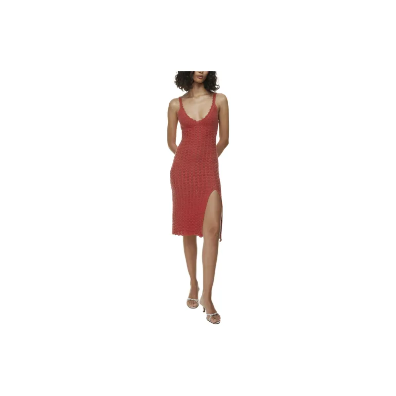 ARITZIA Wilfred Evie Midi Dress Slip Dresses Women's Barberry Red/Fuzhou Flower Red-2